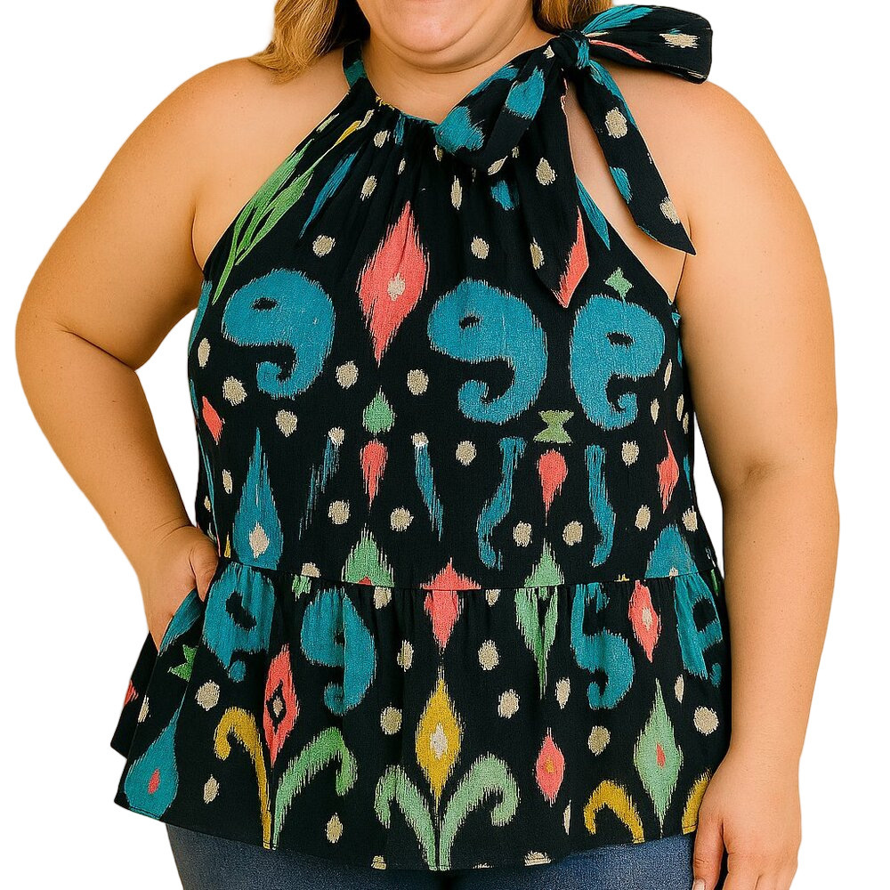 Crown & Ivy Vibrant Multicolor Sleeveless Top Size XXL NWT